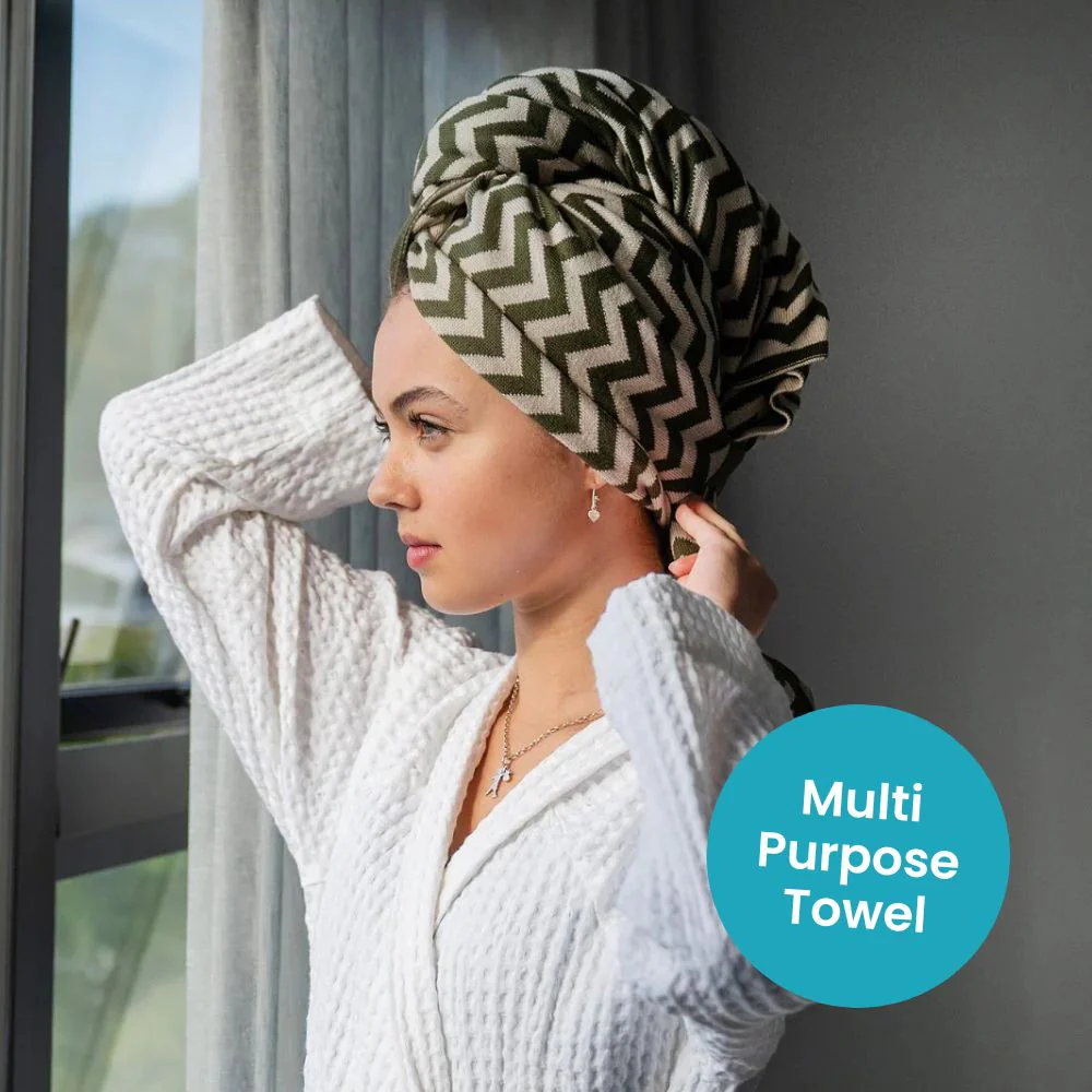 Ecovask Travel Towel & Hair Wrap - Organic Cotton - Image 2