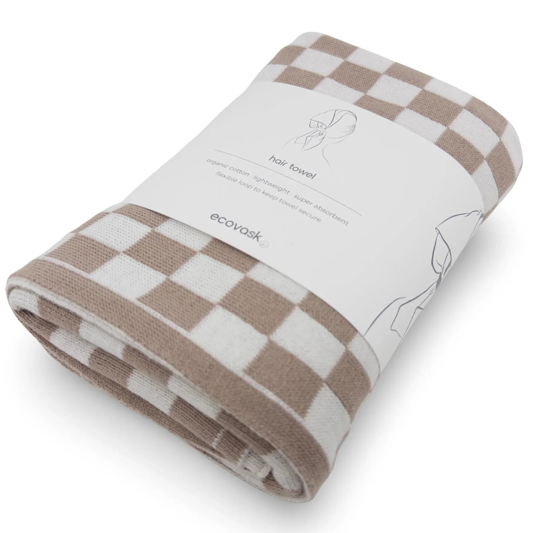 Ecovask Travel Towel & Hair Wrap - Organic Cotton - Image 7