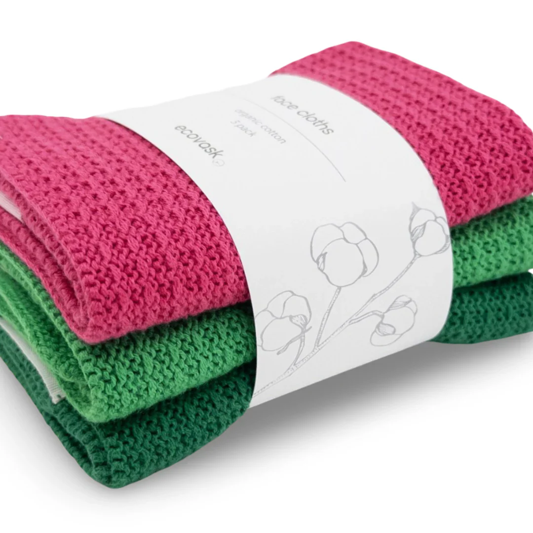 Ecovask Face Cloth 3pk Organic Cotton - Image 15
