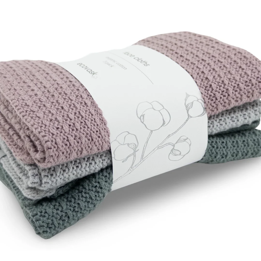 Ecovask Face Cloth 3pk Organic Cotton - Image 5