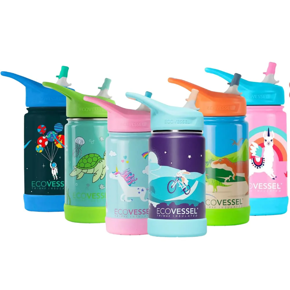 EcoVessel Frost Kids Triple Insulated Bottle with Straw 355ml - Image 2