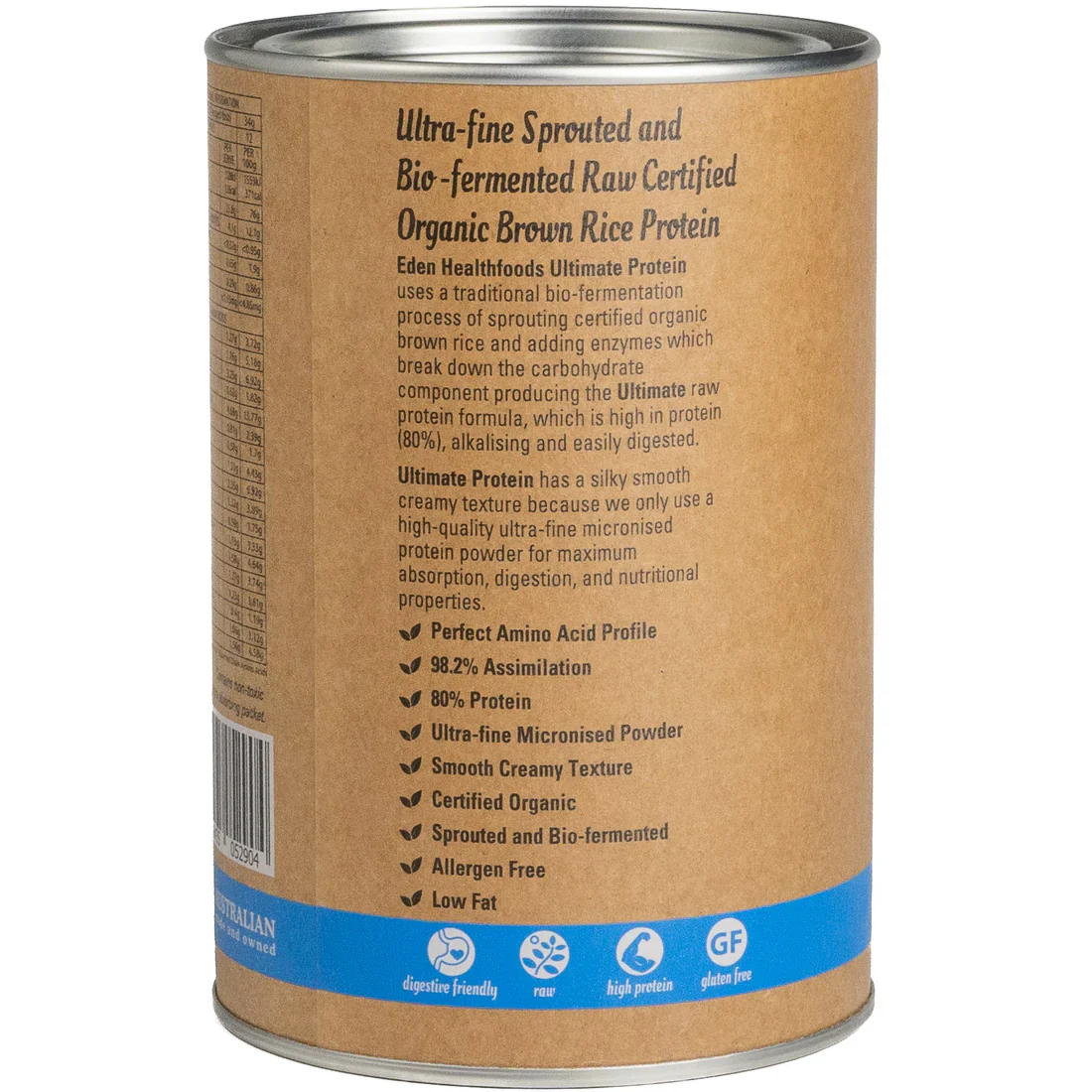 Eden Healthfoods Ultimate Protein Sprouted Brown Rice Vanilla 1kg - Image 3