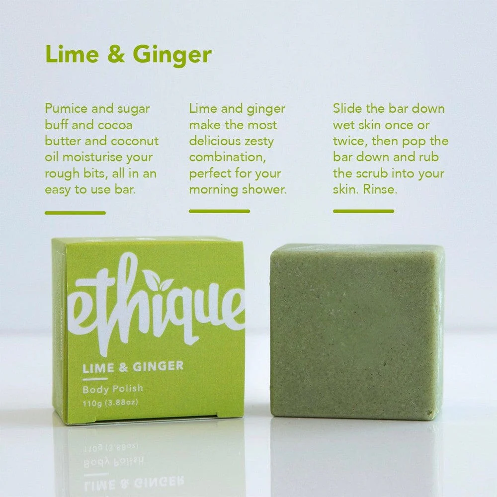 ETHIQUE Solid Body Polish Bar 110g - Lime & Ginger - Image 4