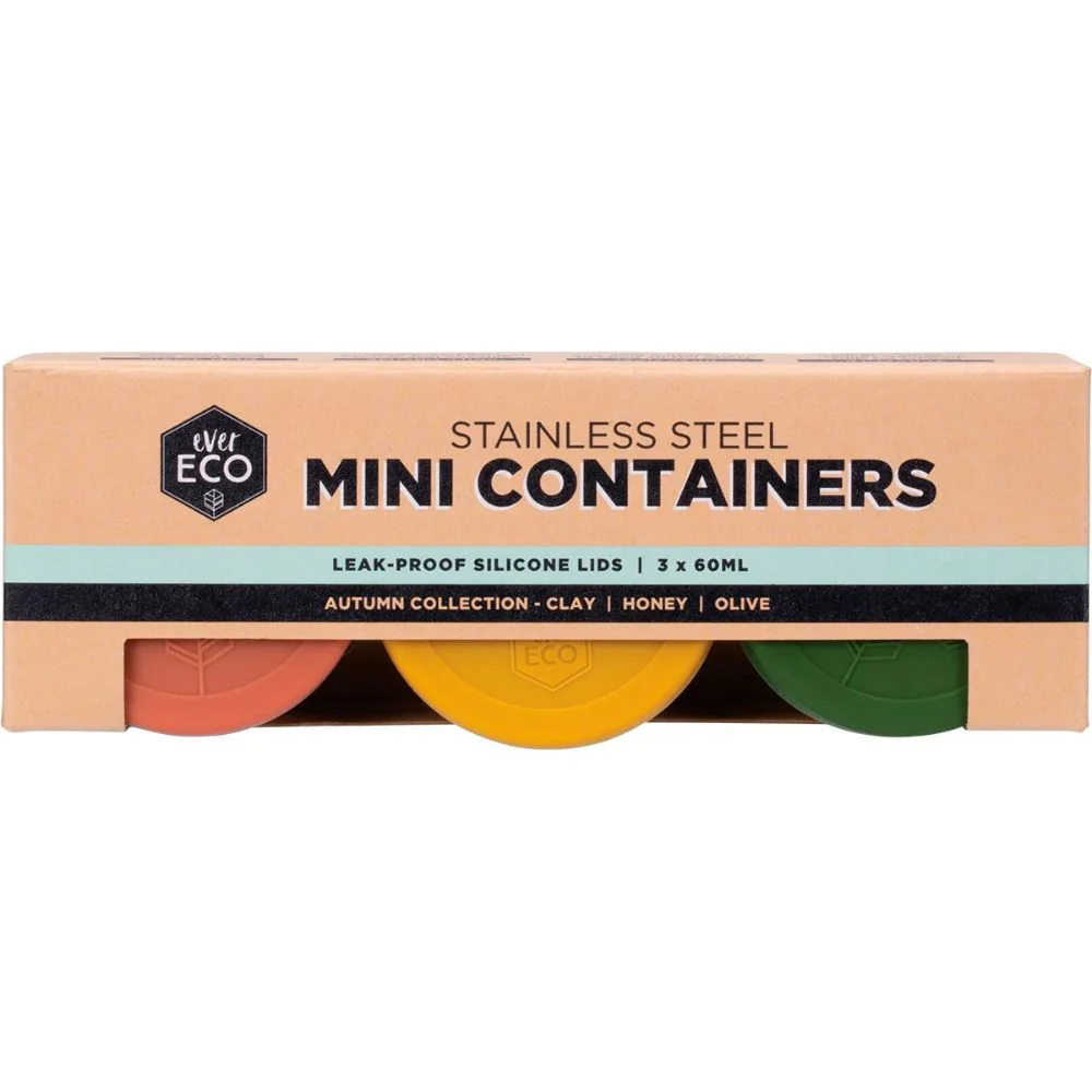 Ever Eco Stainless Steel Round MINI Containers Set of 3 60ml - Image 5