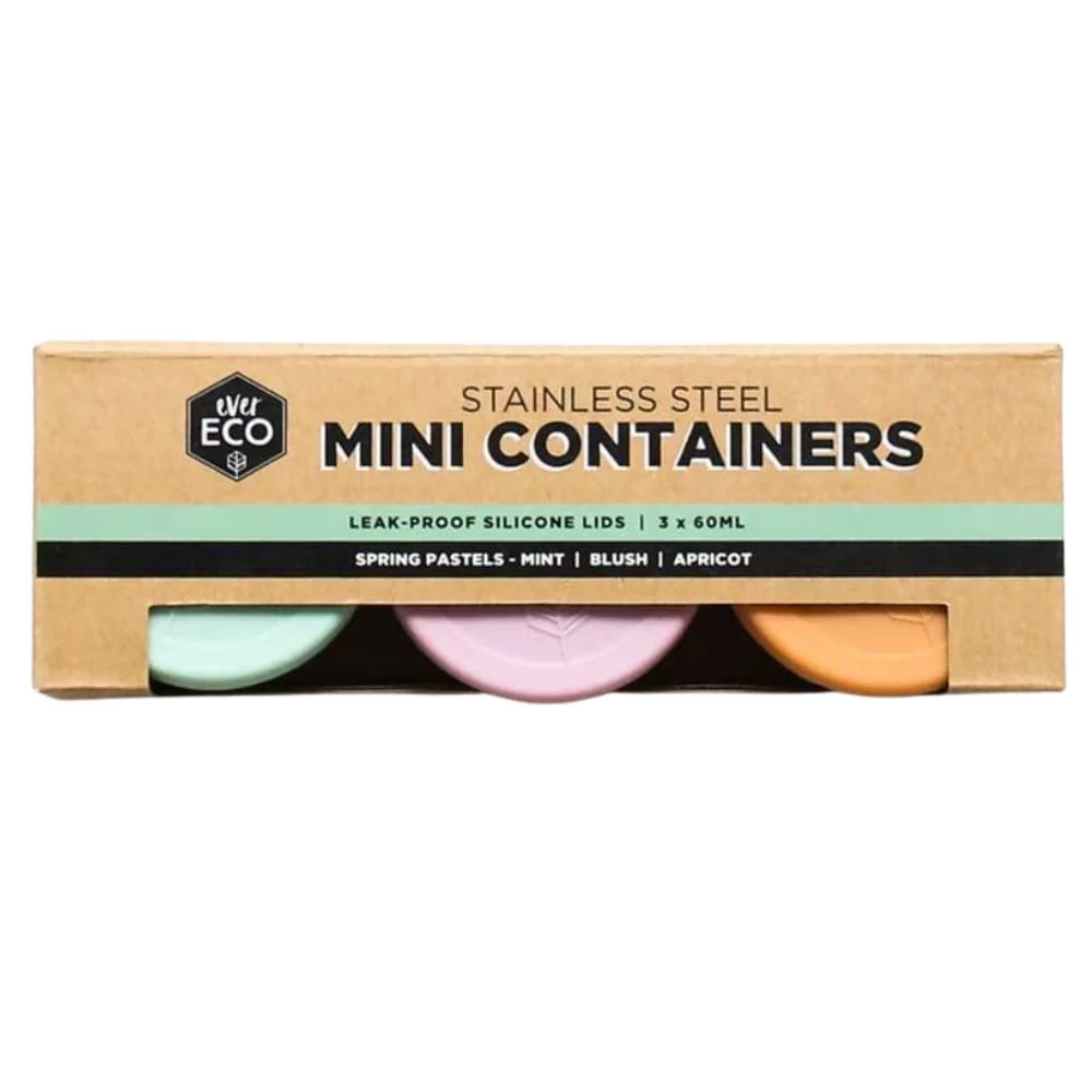 Ever Eco Stainless Steel Round MINI Containers Set of 3 60ml - Image 6