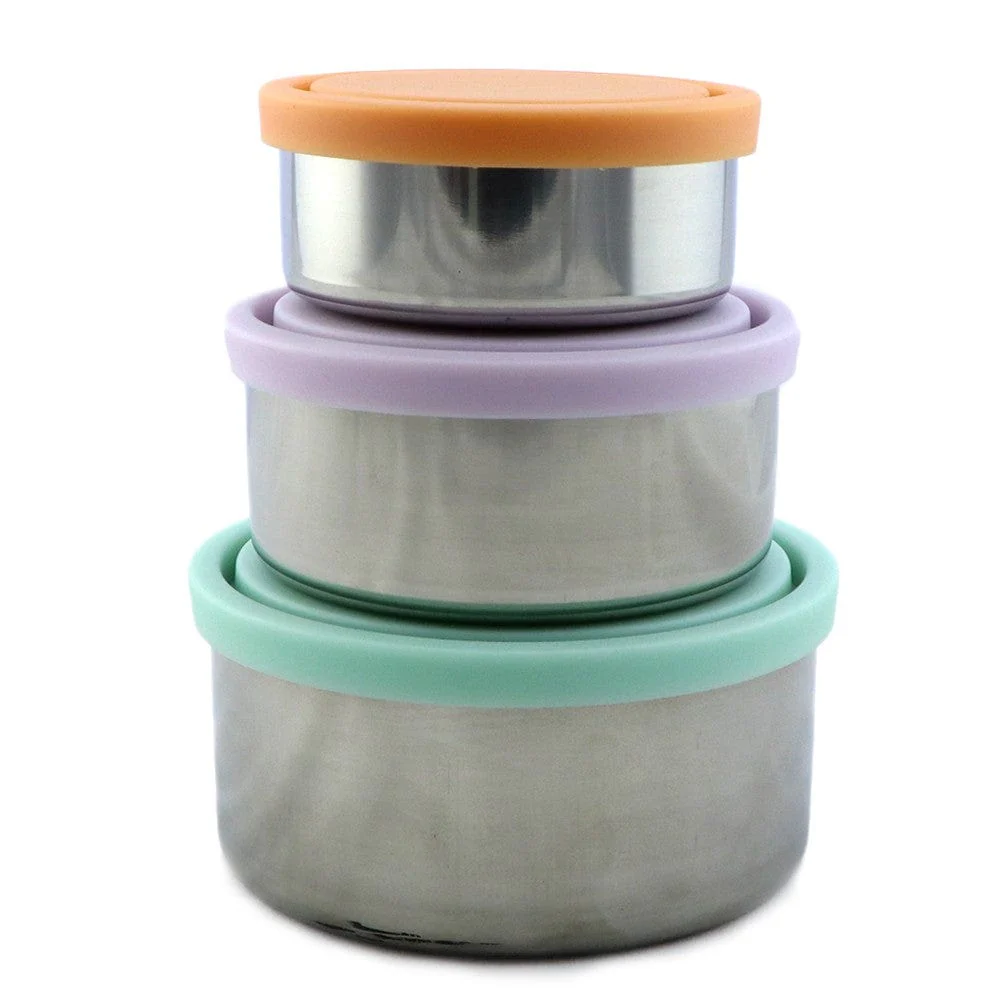 Ever Eco Stainless Steel Round Nesting Containers Set of 3 - Image 5