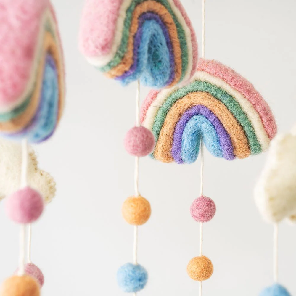 Felt Hanging Mobile - Rainbows - Image 2