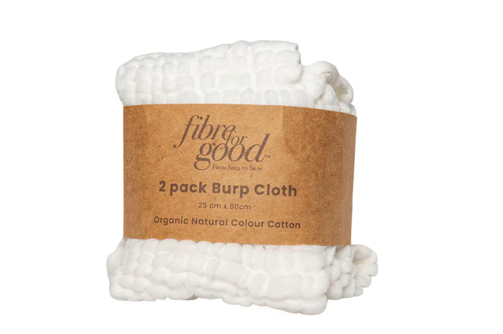 Fibre For Good Cotton Muslin Burp Cloth 2pk - Image 6