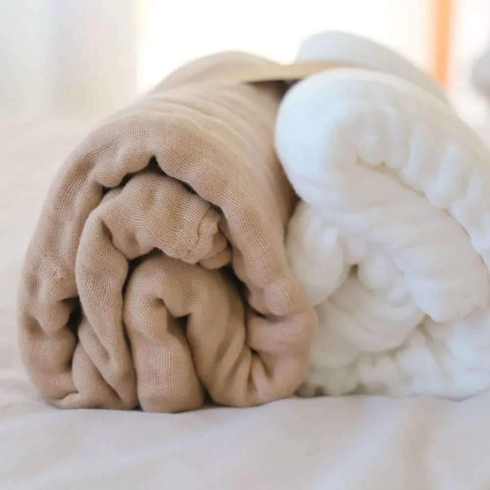 Fibre For Good Undyed Organic Cotton Muslin Wrap 2pk - Image 5