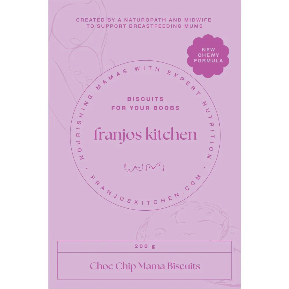 Franjos Kitchen Lactation Cookies Mama Biscuits - Choc Chip (New Chewy Formula)