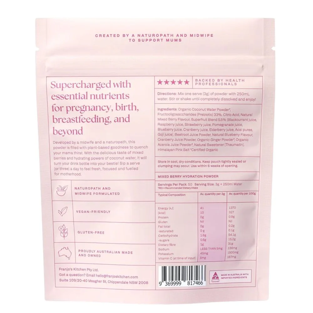 Franjos Kitchen Motherhood Hydration Powder - Mixed Berry - Image 4