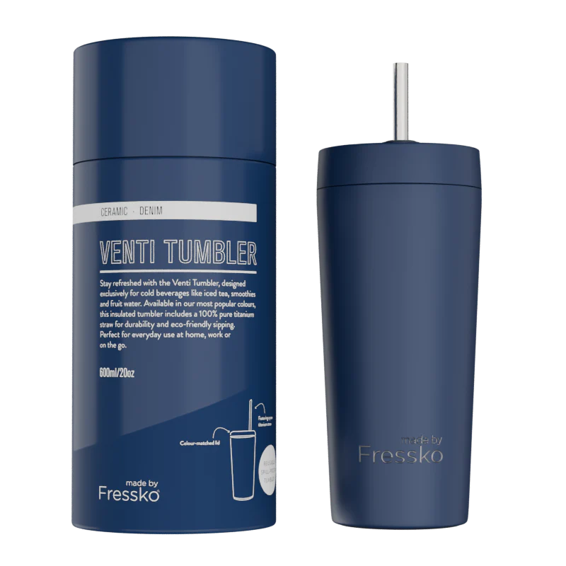 Fressko Ceramic Lined Tumbler with Titanium Straw - Venti 20oz - Image 2