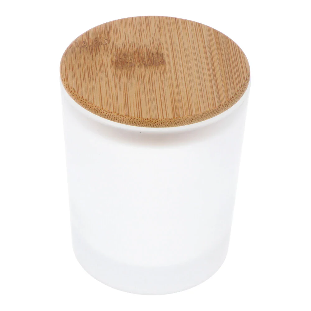 Frosted Glass Jar with Bamboo Lid - 250ml - Image 2