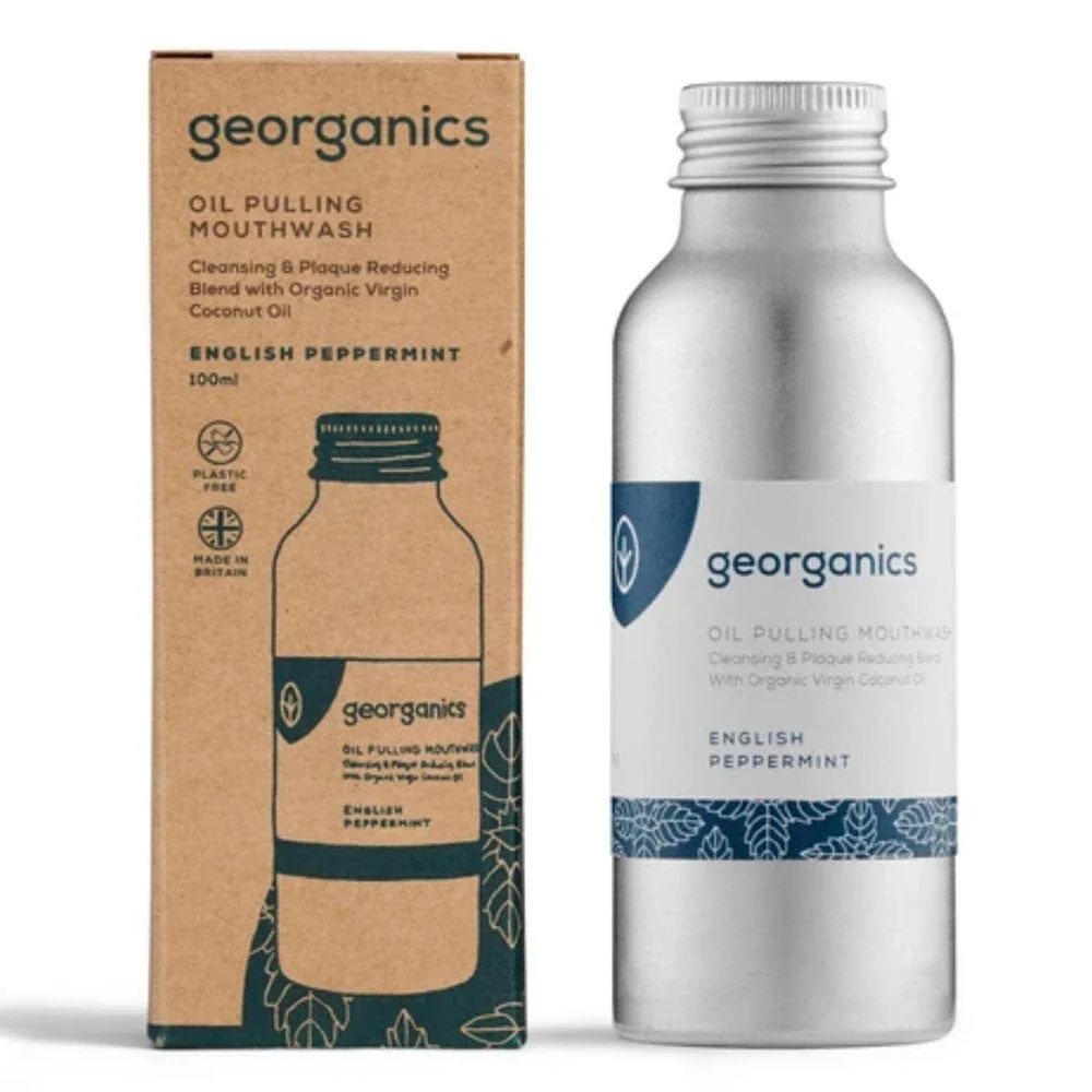 Georganics Oil Pulling Mouthwash 100ml - English Peppermint - Image 2