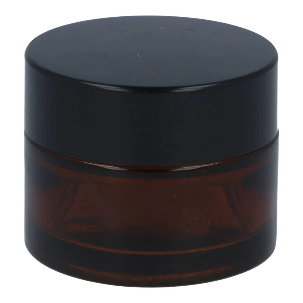 Amber Glass Jar with  Black Lid - 15ml