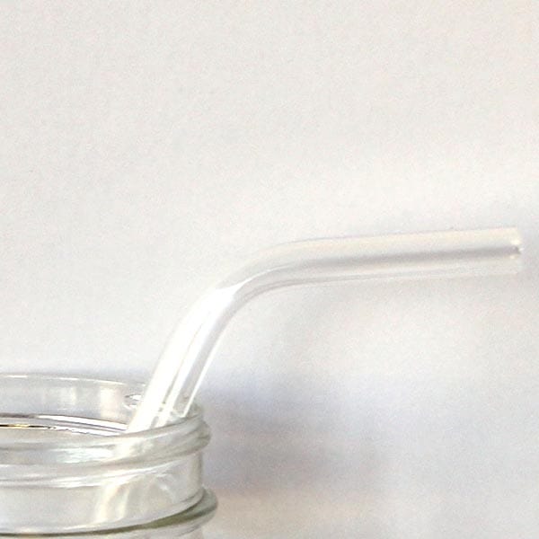 Clear Glass Straw - Bent 9mm (Australian Made)