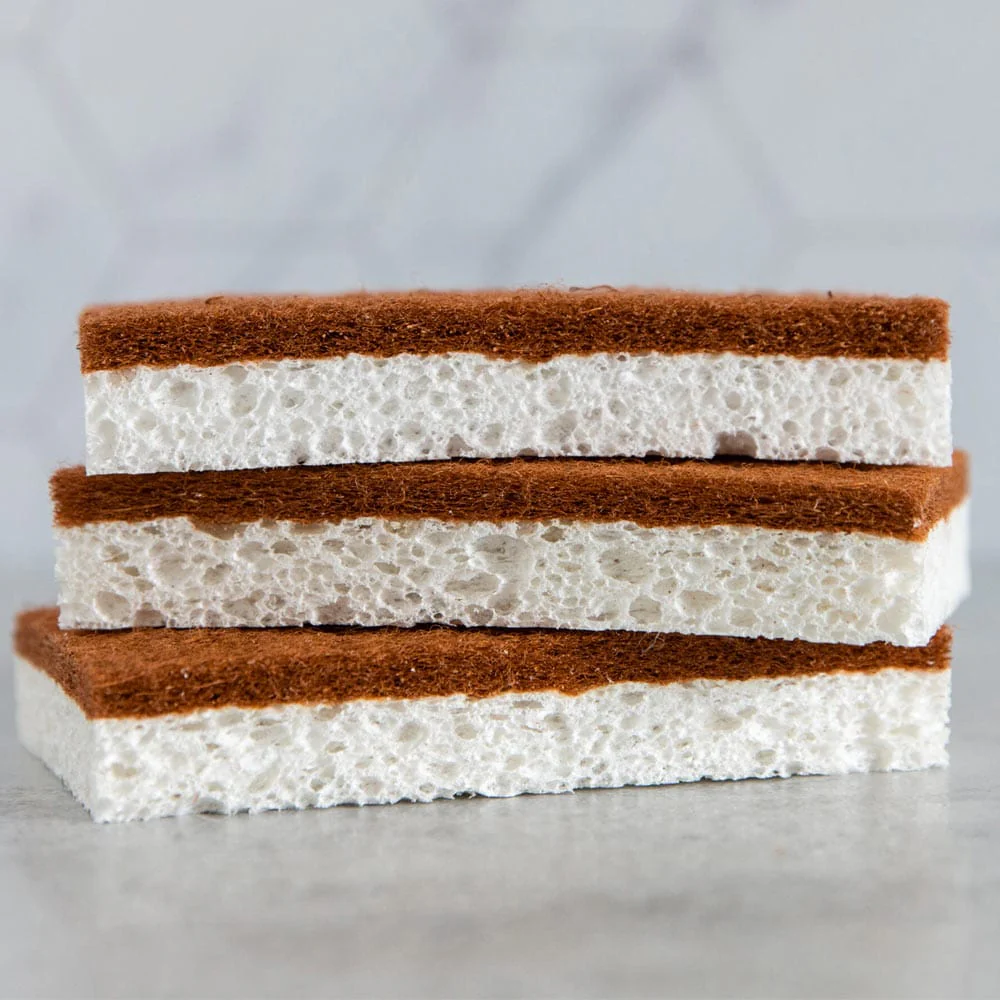 Green Essentials Cellulose Sponge & Coconut Scrubber - 3 Pack - Image 2