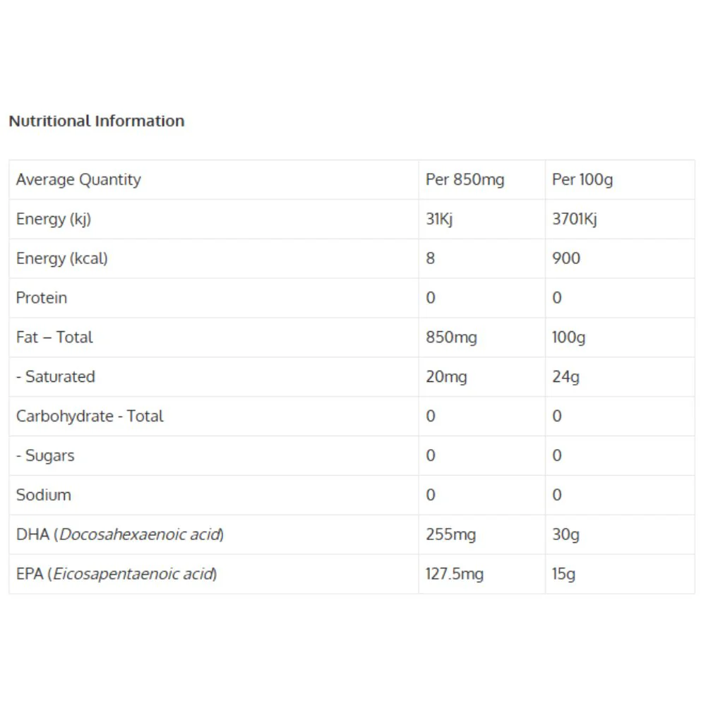 Green Nutritionals Green Omega3 255mg DHA + 127mgEPA Vegan Capsules - Image 5