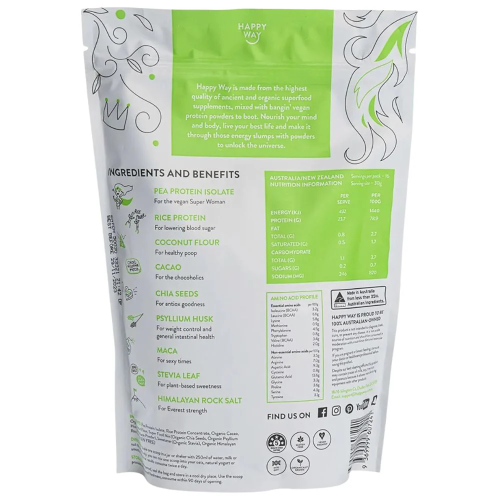 Happy Way Pea Protein Powder 500g - Chocolate - Image 4
