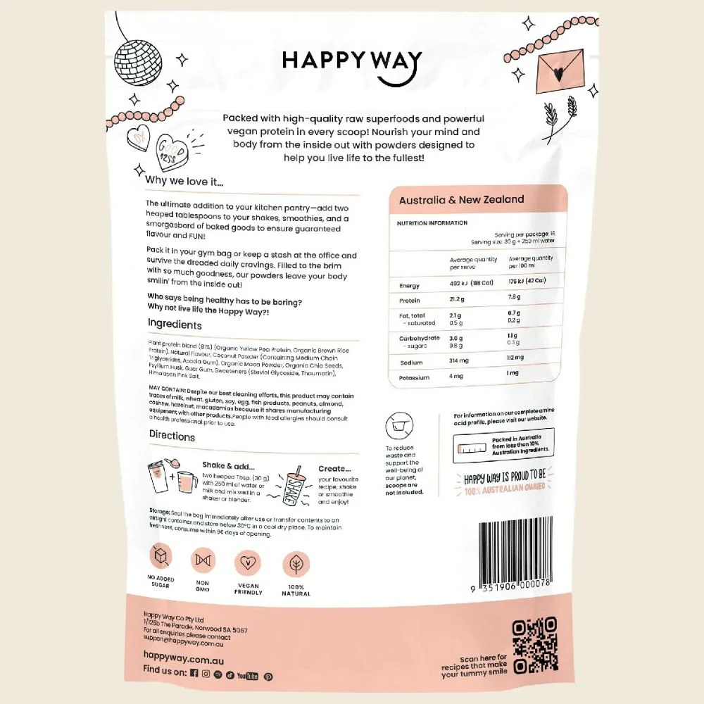 Happy Way Pea Protein Powder 500g - Vanilla - Image 4