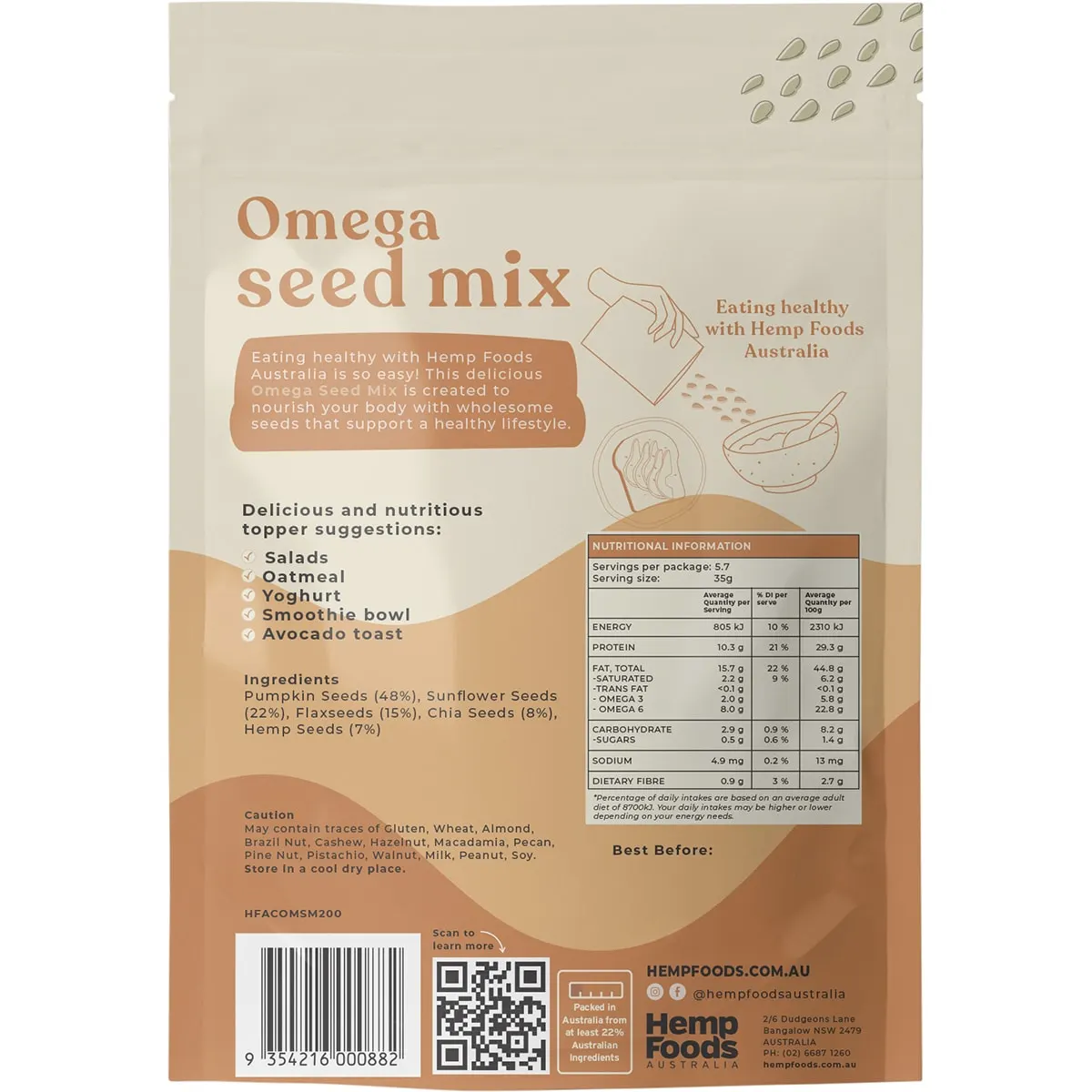 Hemp Foods Australia Omega Seed Mix 200g - Image 3