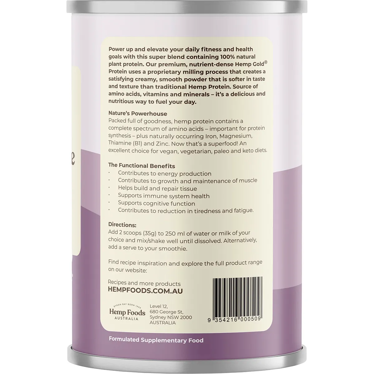 Hemp Foods Australia Organic Hemp Protein Shake - Mixed Berry 420g - Image 4