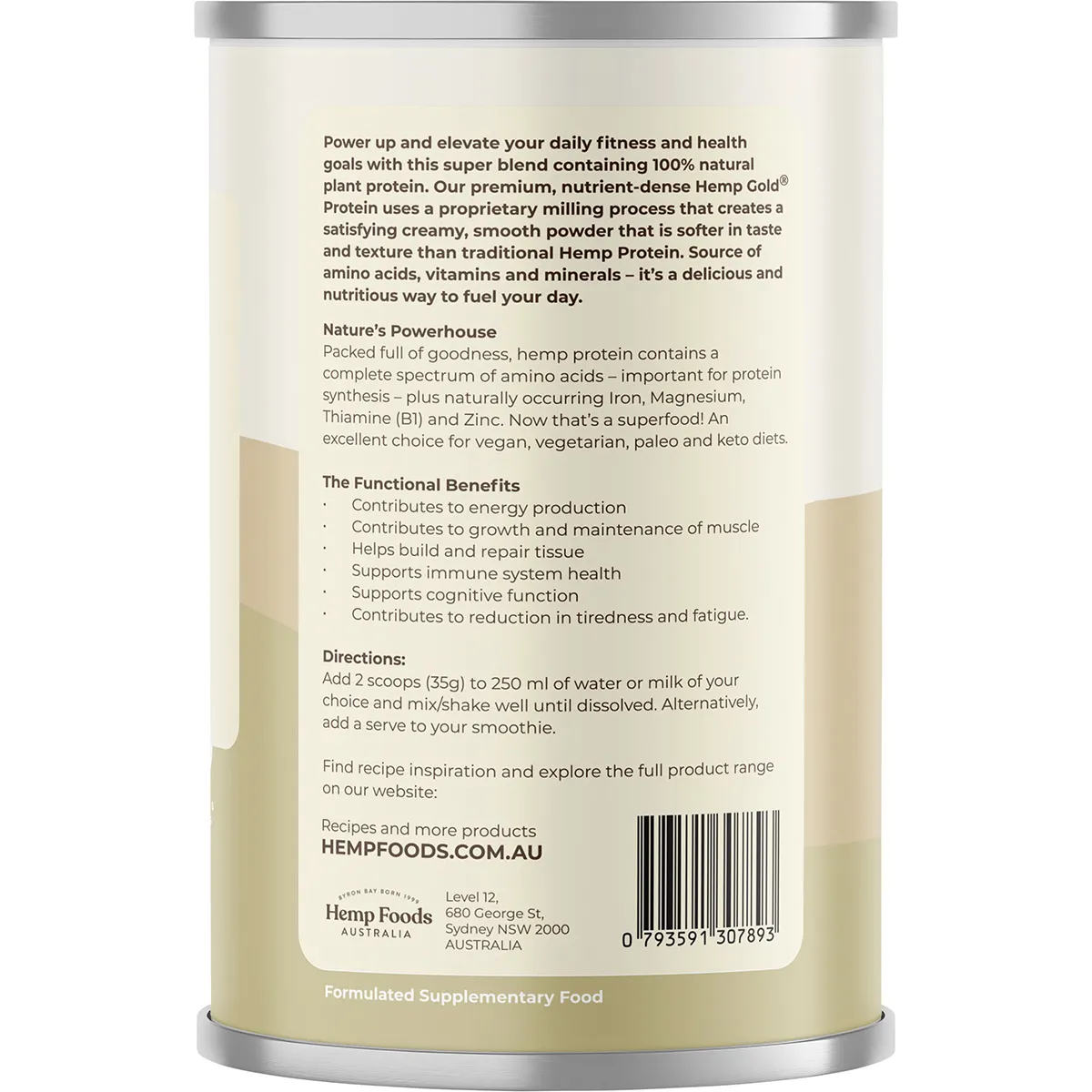 Hemp Foods Australia Organic Hemp Protein Shake - Natural 420g - Image 4