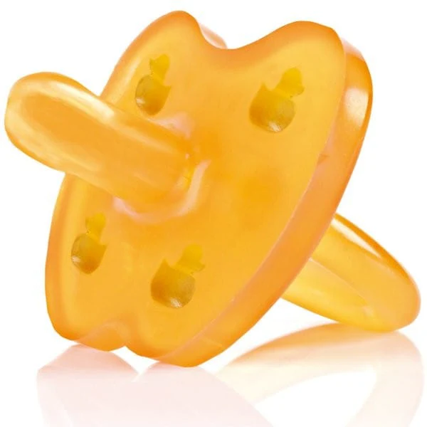 Hevea Natural Rubber Dummy Soother - Symmetrical 3 months+ Duck - Image 3