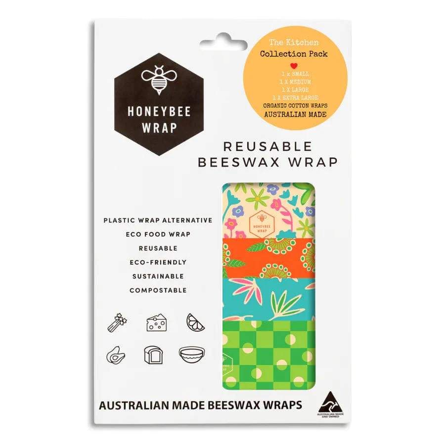 Honeybee Beeswax Food Wraps - Set Of 4 (S, M, L, XL) - Image 3
