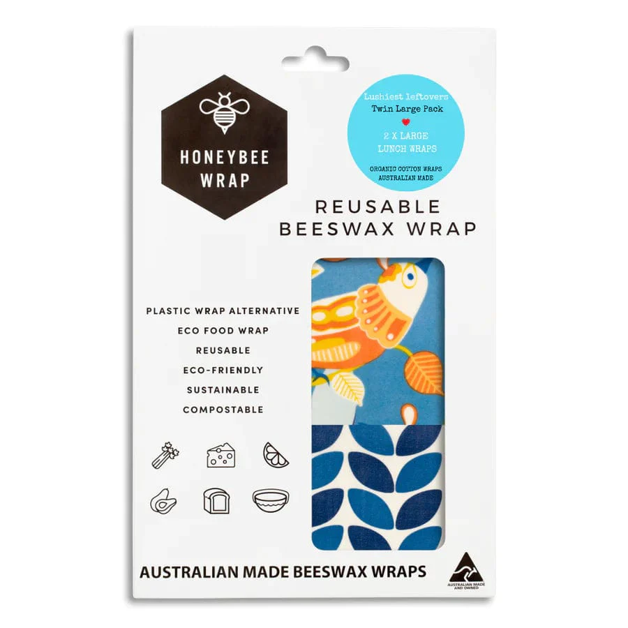 Honeybee Beeswax Food Wraps - Twin Set Large (34cm x 35cm) - Image 3