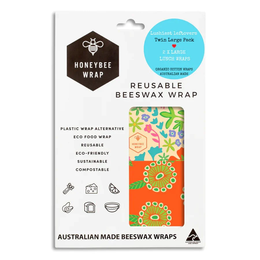 Honeybee Beeswax Food Wraps - Twin Set Large (34cm x 35cm) - Image 4