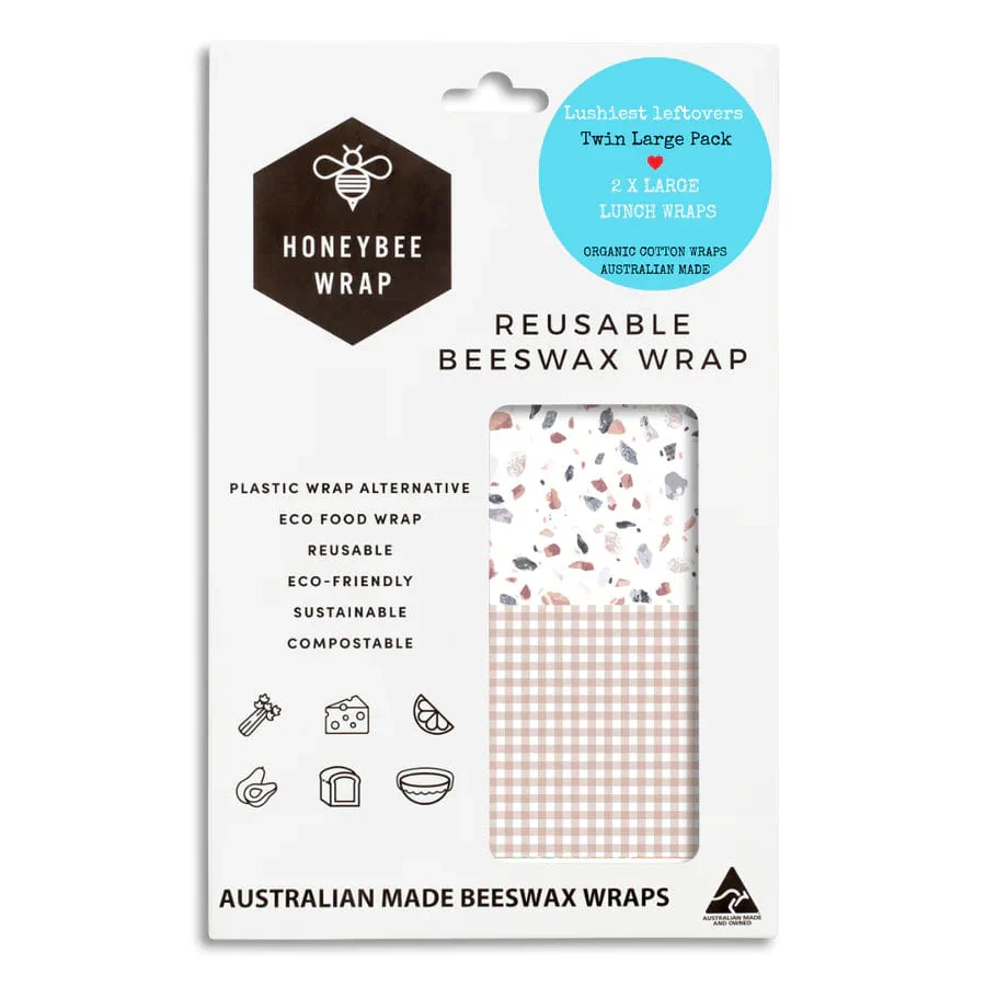 Honeybee Beeswax Food Wraps - Twin Set Large (34cm x 35cm) - Image 6