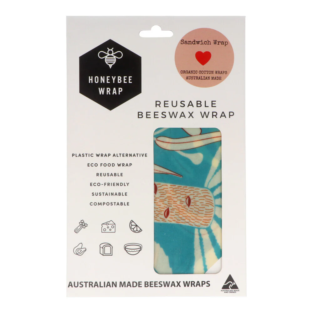 Honeybee Beeswax Sandwich Wrap (34cm x 35cm)