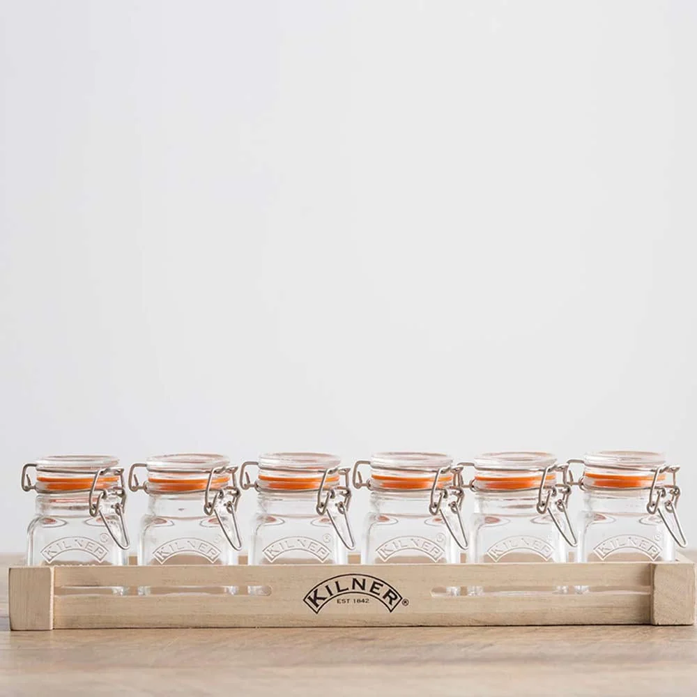 Kilner Square Clip Top Herbs & Spice Jar Set of 12 - 70ml - Image 4