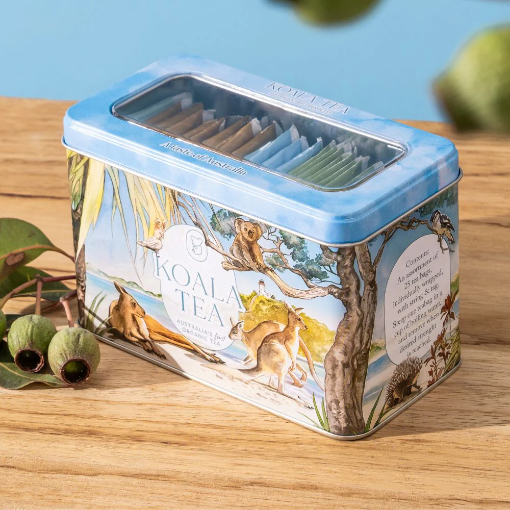Koala Tea Gift Tin Beach - Organic Tea Bags Selection (25 pack)