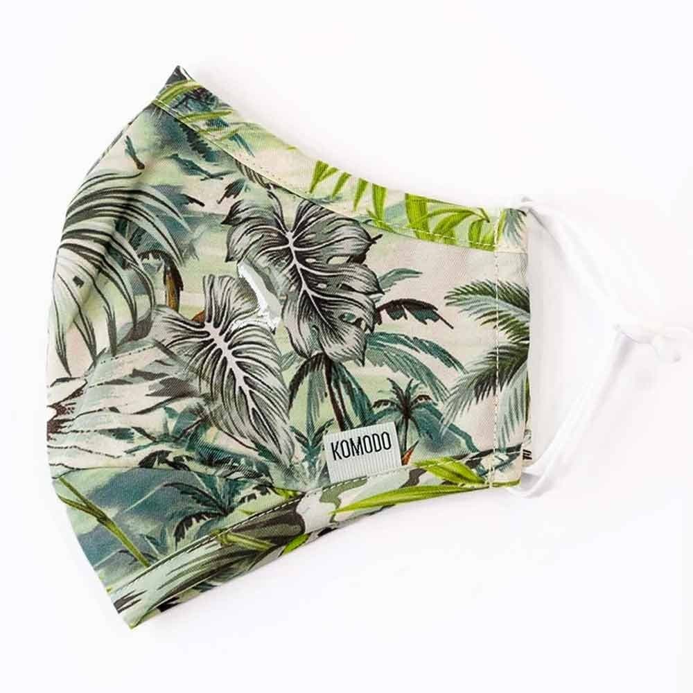 Reusable Cloth Face Mask -  Bali Tropic Green