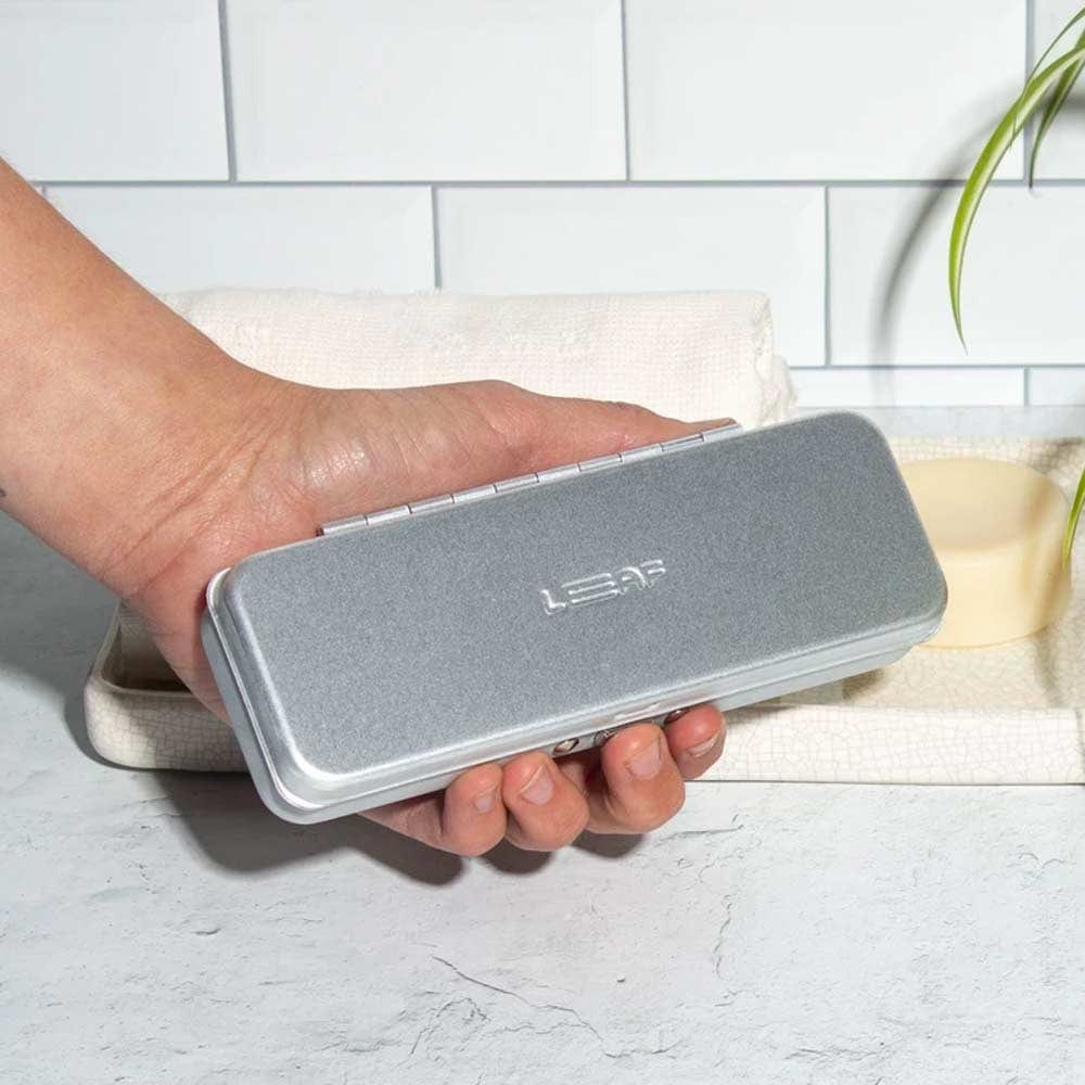 Leaf Shave Razor Travel Case - The Leaf Silver/Neutral - Image 2
