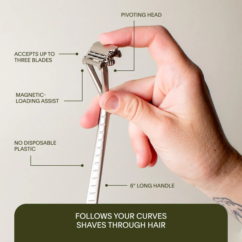 Leaf Shave Reusable Pivoting Razor (10pk Blades) - Image 3