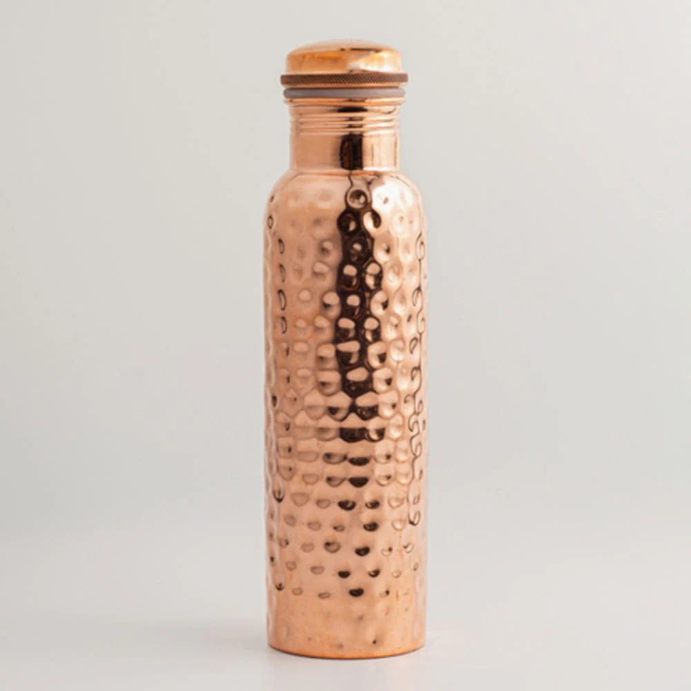 Copper Water Bottle 950ml - Traditional Hammered
