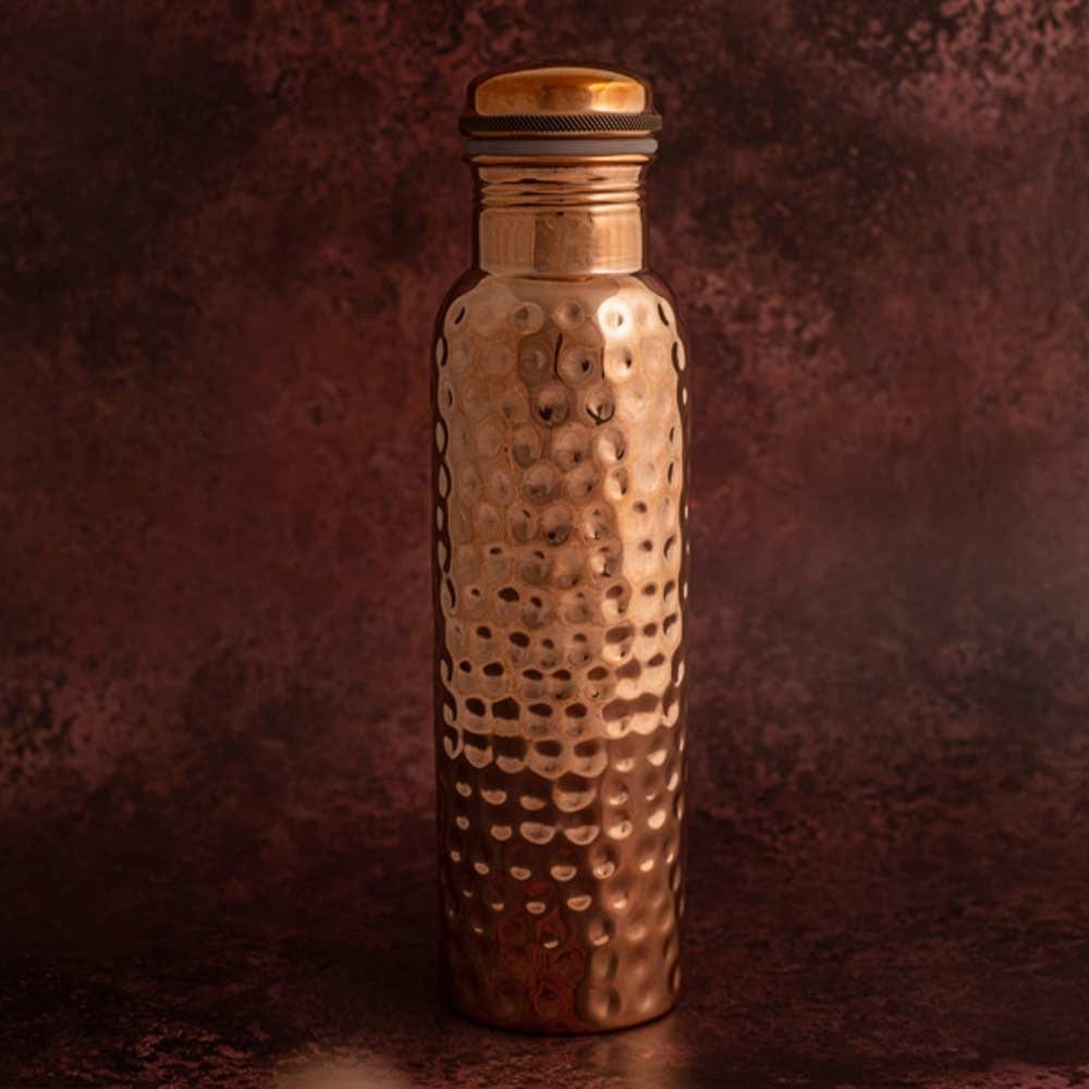 Copper Water Bottle 950ml - Traditional Hammered - Image 4