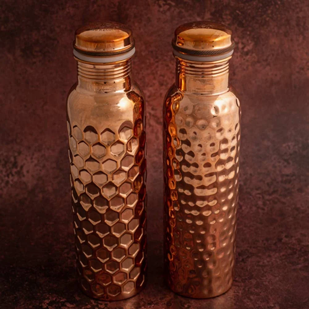 Copper Water Bottle 950ml - Traditional Hammered - Image 5