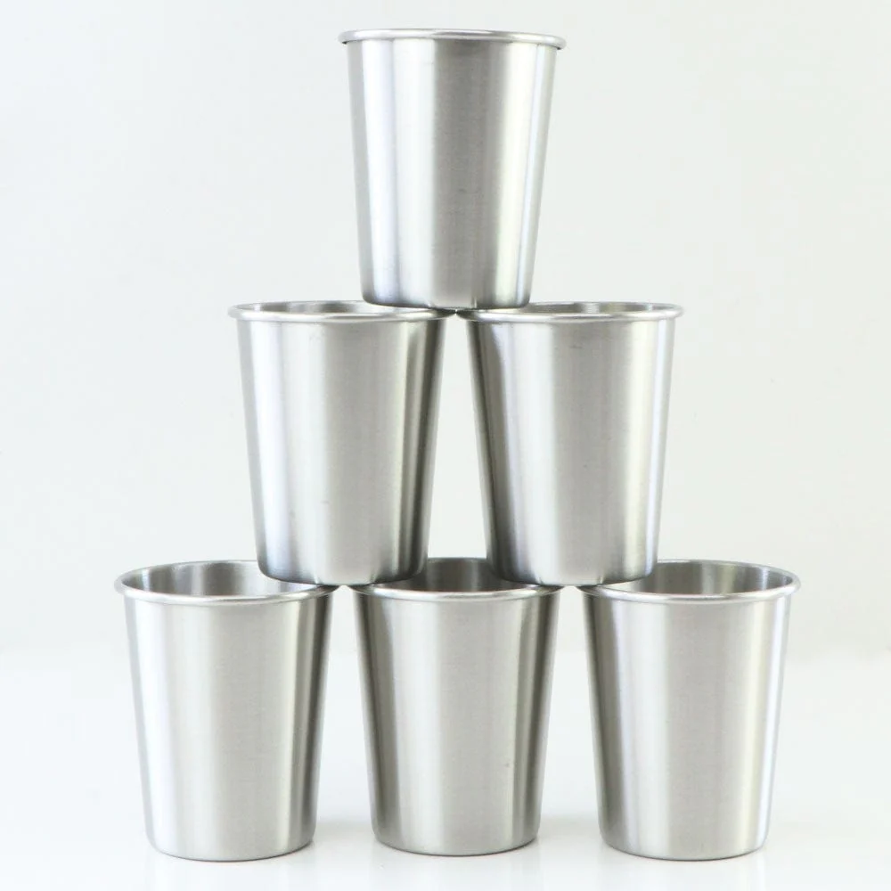Stainless Steel Drinking Cups - Set of 6