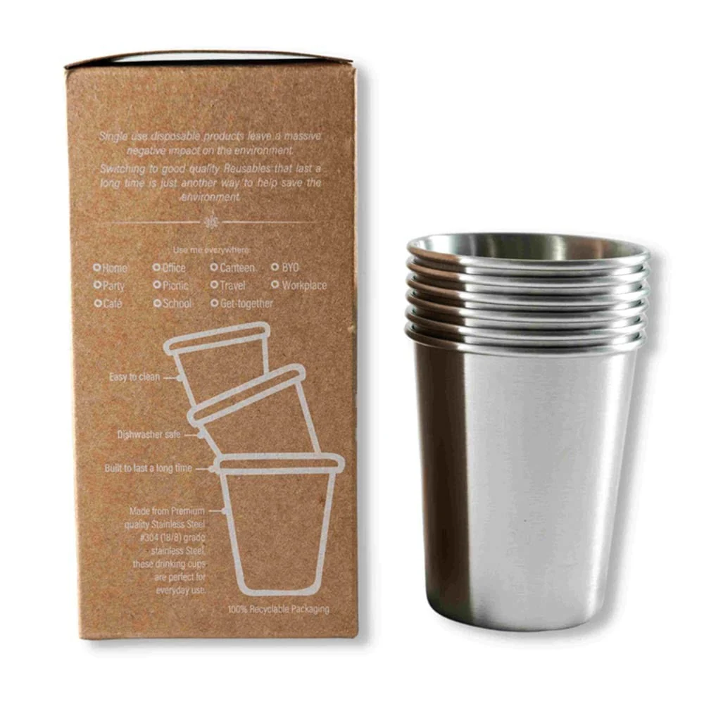 Stainless Steel Drinking Cups - Set of 6 - Image 2