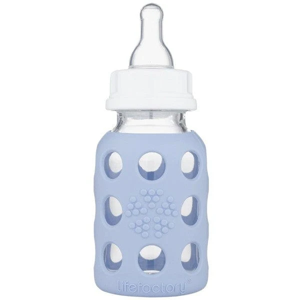 Lifefactory Glass Baby Bottle 120ml - Blanket Blue - Image 2