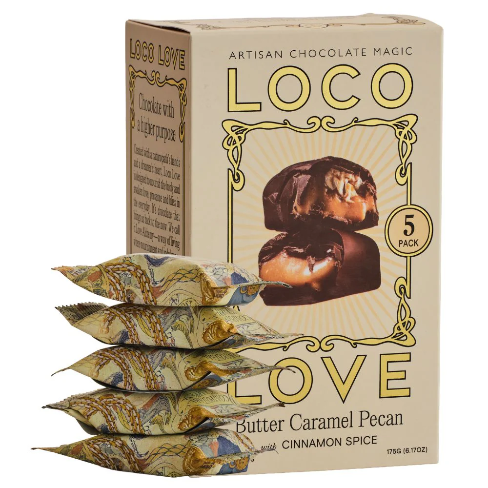 Loco Love Butter Caramel Pecan Vegan Chocolate - 5 Pack 175g - Image 3
