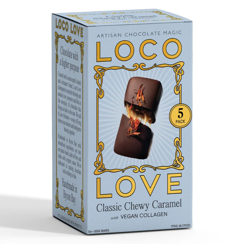 Loco Love Classic Chewy Caramel Vegan Chocolate - 5 Pack 175g