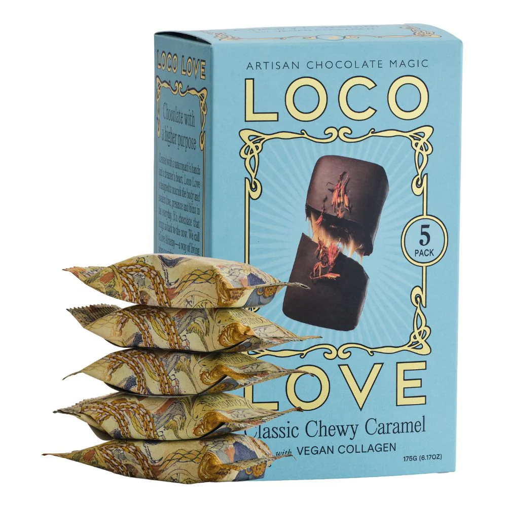 Loco Love Classic Chewy Caramel Vegan Chocolate - 5 Pack 175g - Image 3