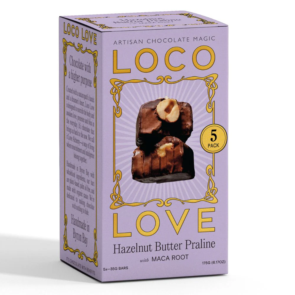 Loco Love Hazelnut Butter Praline Vegan Chocolate - 5 Pack 175g