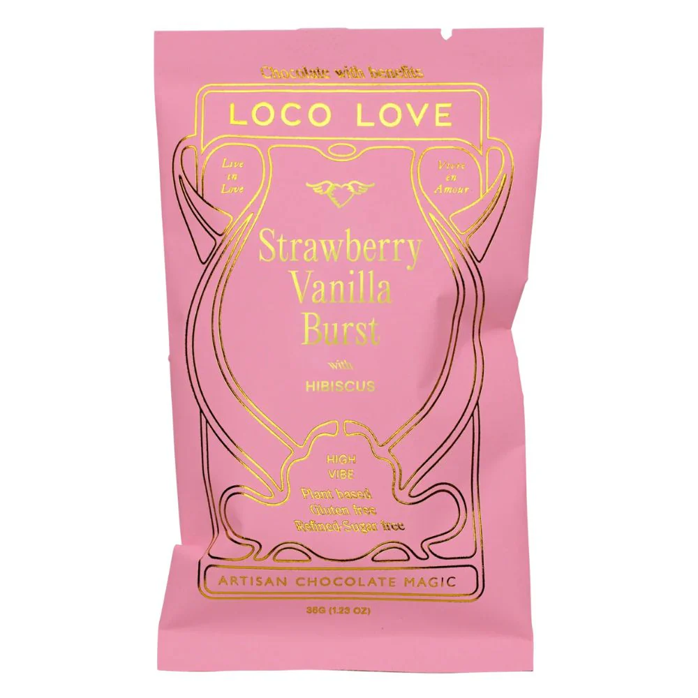 Loco Love Strawberry Vanilla Burst Vegan Chocolate - Single 35g - Image 2