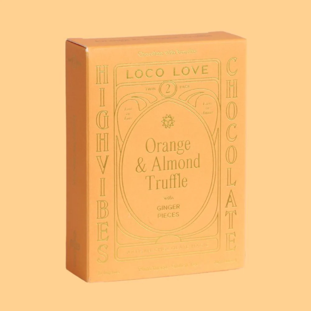 Loco Love Almond and Orange Truffle Vegan Chocolate - Twin Pack 70g